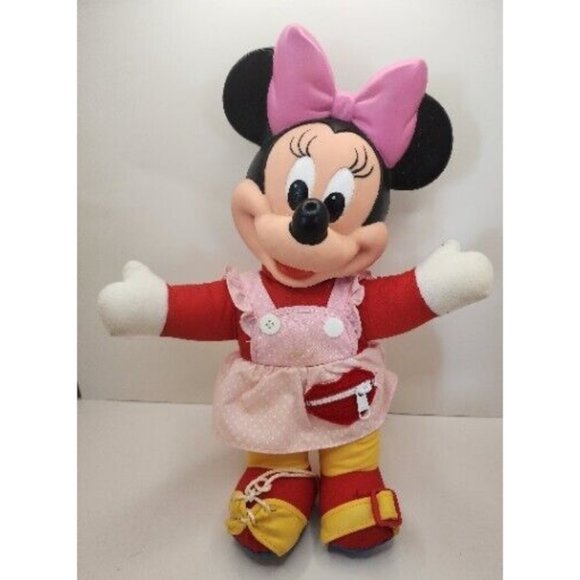 Minnie Mouse Learn to Dress Me Doll 1989 Vintage Toy Plush Mattel Walt Disney Co - Picture 1 of 11